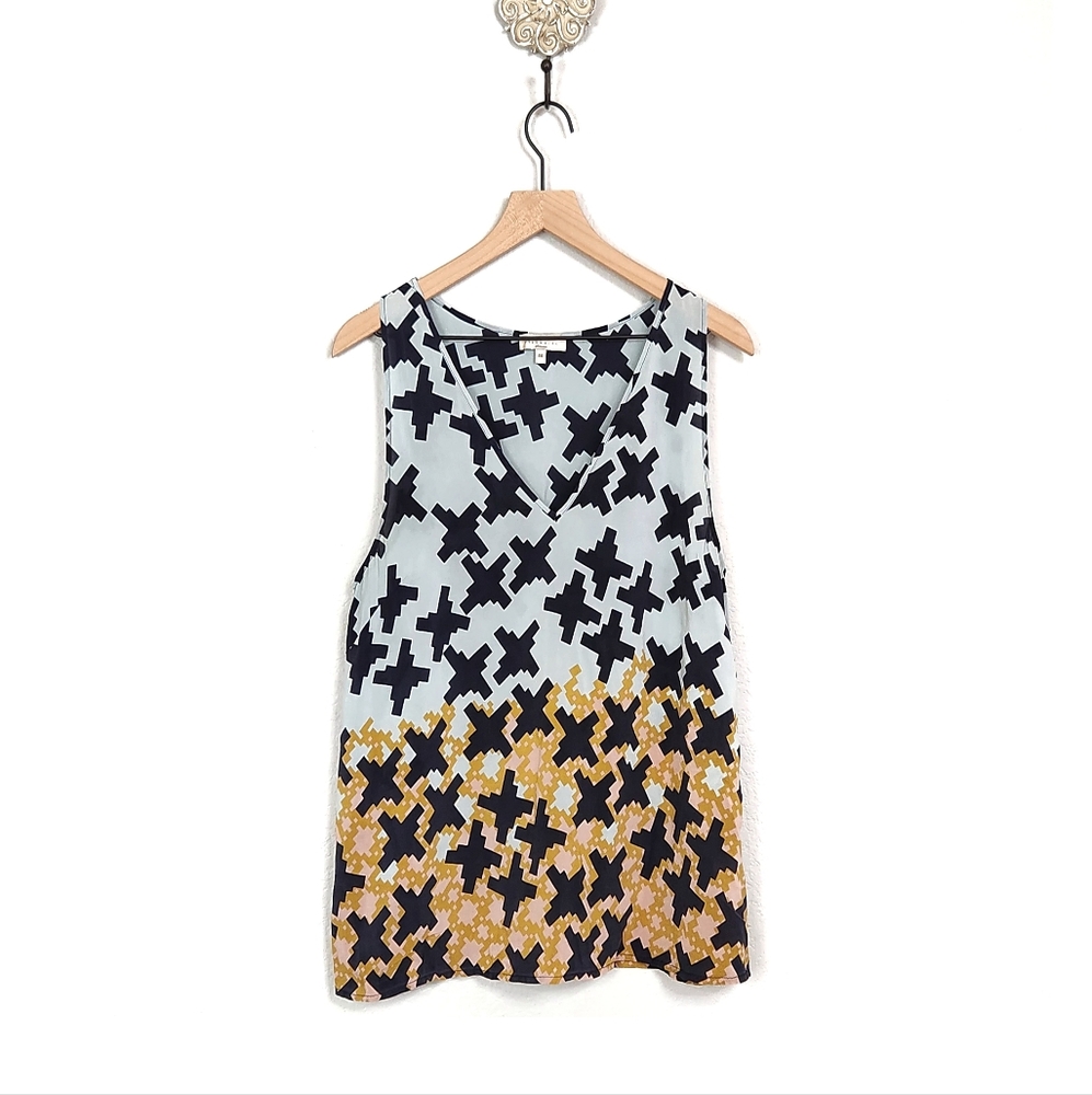 Essentiel Antwerp Women’s Silk Geometric Sleeveless Shell Top
